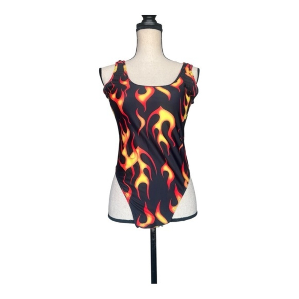 Flame One Piece Women's Swimsuit Size L
